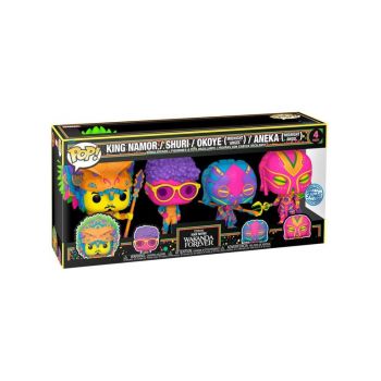 Pop 4 Pack Marvel Black Panther Blacklight Special Edition 9cm