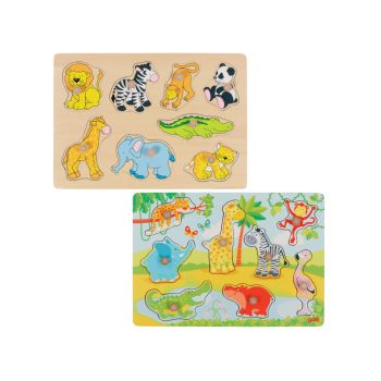 Goki African Baby Animals & Zoo Animals, Lift Out Puzzle (1240209/1240262)