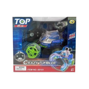 Masina Cu Telecomanda Crazy Tumbler Stunt R/C W/light 2,4ghz Blue (534446)