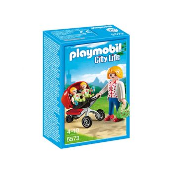 Playmobil Mother With Twin Stroller 5573