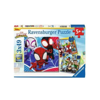 Puzzle Ravensburger Spideys Adventures 3x49pc