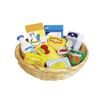 Goki Toy Shop Miniatures In A Basket, Food And Household Goods