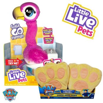 Pachet - Jucarie interactiva Flamingo Little Live Pets - Gotta go + Labute de Erou Paw Patrol The Movie - Chase de Plus