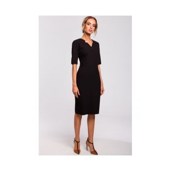 Rochie de dama - Cu maneca - Poliester - Viscoza - Bej1`2