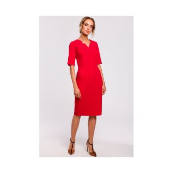 Rochie de dama - Cu maneca - Poliester - Viscoza - Bej1`2