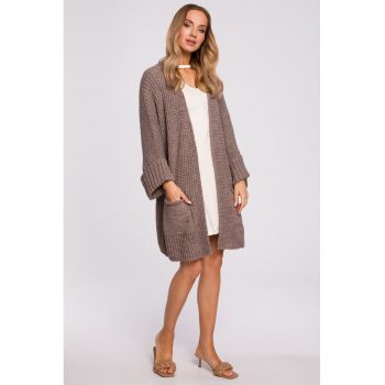 Cardigan cu buzunare aplicate -