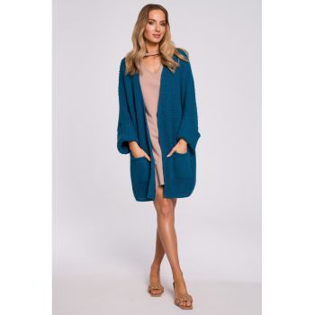 Cardigan cu buzunare aplicate -