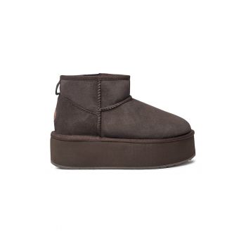 Cizme flatform de piele intoarsa - fara inchidere Stinger