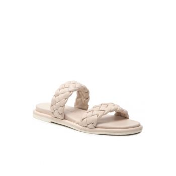 Papuci flip-flop dama - Piele naturala - bej