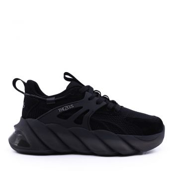 Sneakers Thezeus negri din piele și textil 3739DPS8213VN