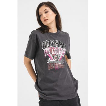 Tricou lejer de bumbac cu model grafic