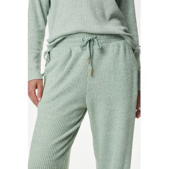 Pantaloni de pijama texturati cu snur