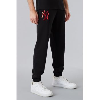 Pantaloni sport cu logo metalizat New York Yankees MLB Foil