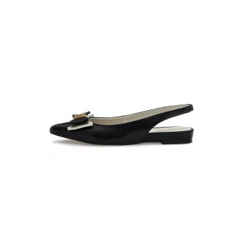 Pantofi slingback de piele cu funda