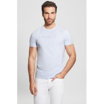 Tricou slim fit cu logo brodat