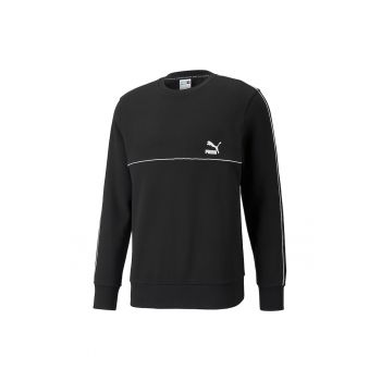 Bluza sport regular fit cu decolteu la baza gatului - Negru/Alb -