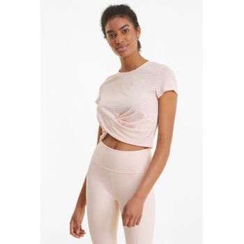 Tricou crop cu model rasucit - pentru yoga Studio Twist