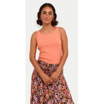 Tricou dama - 369216 - Portocaliu - Bumbac