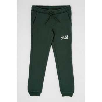 Pantaloni sport cu snur de ajustare si detaliu logo Gordon