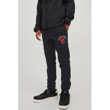 Pantaloni sport cu snur de ajustare si logo