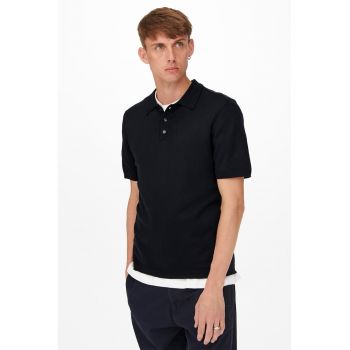 Tricou polo tricotat fin