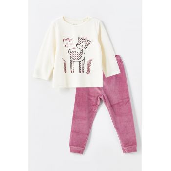 Set de bluza si pantaloni cu model