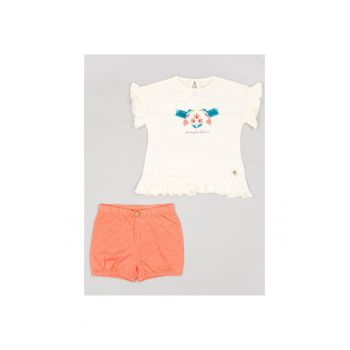 Set tricou si pantaloni scurti - 302711727 - Bumbac - Bej