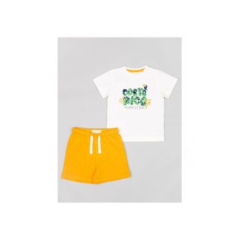 Set tricou si pantaloni scurti - 302715060 - Bumbac - Portocaliu