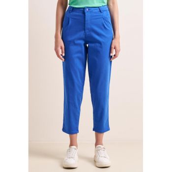 Pantaloni crop cu talie inalta