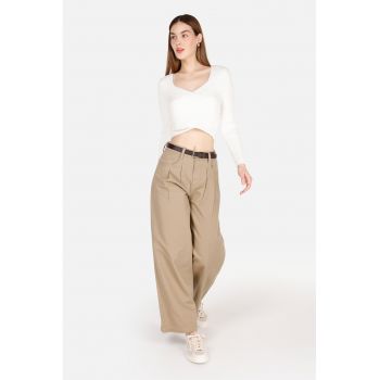 Pantaloni de bumbac cu croiala ampla