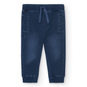 Pantaloni de denim sintetic cu snur