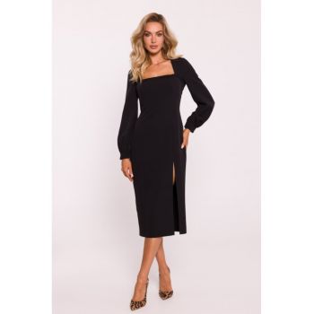 Rochie cu slit inalt pe picior - Negru -