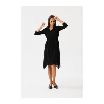 Rochie dama asimetrica - Spumados - neagra - XXL