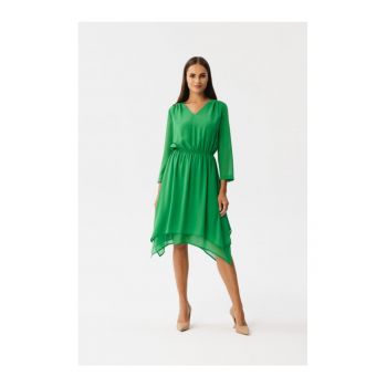 Rochie dama asimetrica - Spumados - verde deschis - XXL