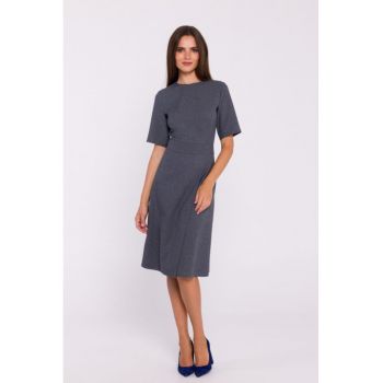 Rochie trapez cu pliuri - Gri -