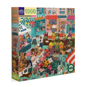 Eeboo Puzzle 1000pcs English Green Market (epztegm)