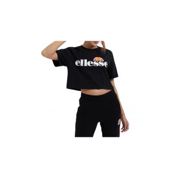 Tricou crop cu imprimeu logo Alberta