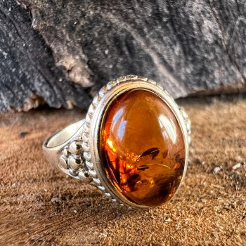 Inel argint cu chihlimbar Amber11