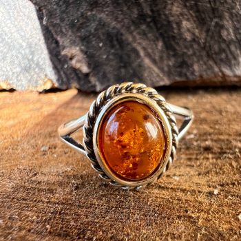 Inel argint cu chihlimbar Amber15