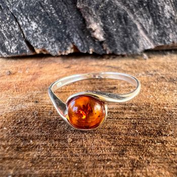 Inel argint cu chihlimbar Amber16