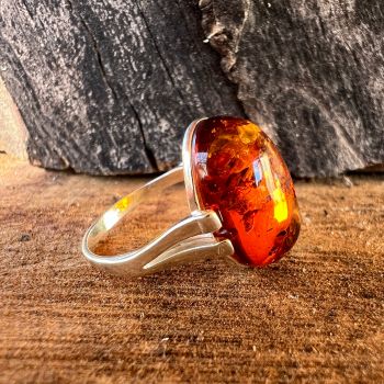 Inel argint cu chihlimbar Amber3