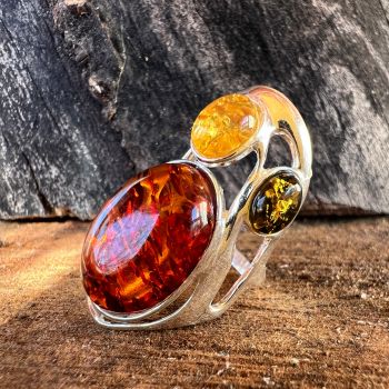 Inel argint cu chihlimbar Amber5