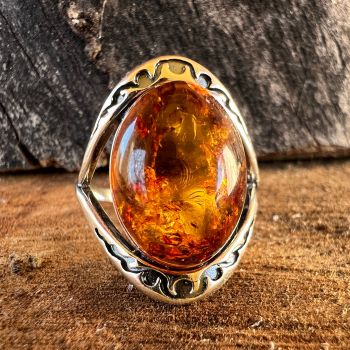 Inel argint cu chihlimbar Amber6