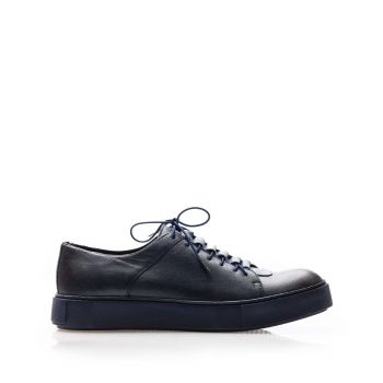 Pantofi casual bărbați din piele naturală, Leofex - Mostră 599 Blue Box