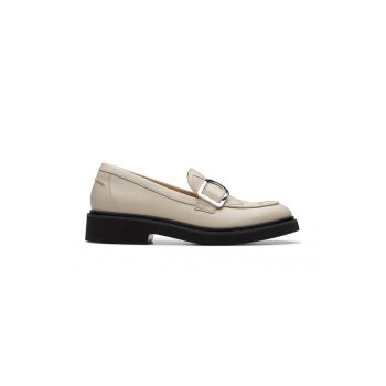 Pantofi loafer de piele cu toc masiv