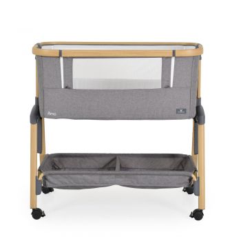 Patut Co-Sleeper cu laterala culisanta si inaltime reglabila Cangaroo Amo Light Grey