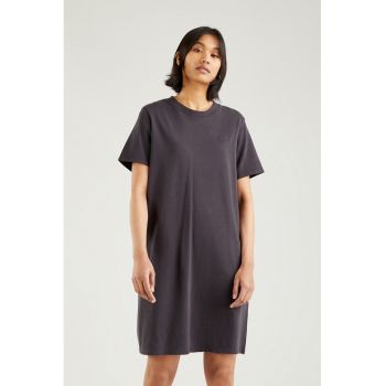 Rochie tip tricou relaxed fit cu broderie logo discreta Elle