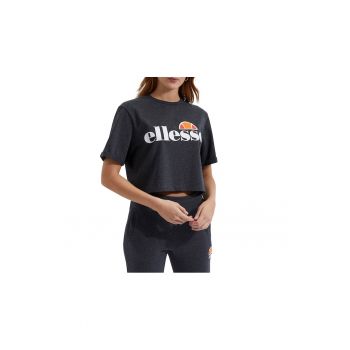 Tricou crop cu imprimeu logo Alberta