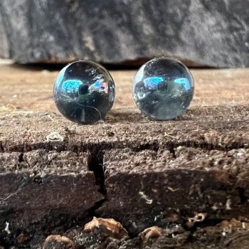 Cercei stud sfere cuart aura AQUA