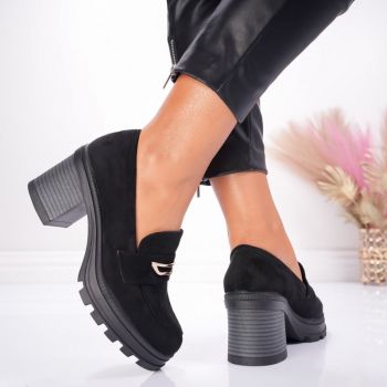 Pantofi Casual Toc Betty - 1008 Black